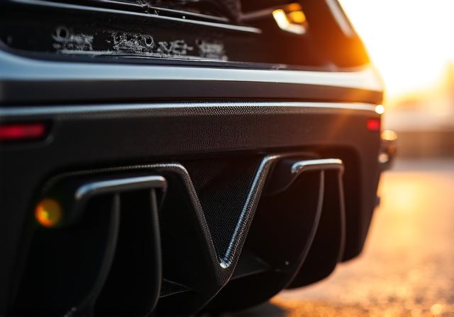 Modern supercar with custom carbon fiber wing and diffuser